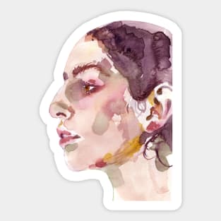 Olive - A Watercolour Portrait Side Profile Sticker